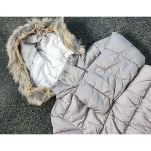 Kids Kanz Puffer Coat Winter Jacket Faux Fur Hooded Gray Size 4T NWT Pocket